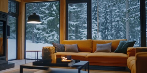 Cozy Living Room Awaiting Winter's Kiss