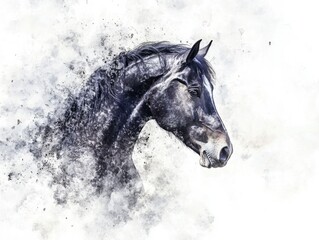 Obraz premium Equine Artistry - A Stylish Digital Painting of a Horse