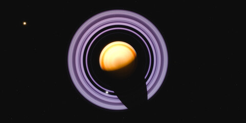 Vibrant rings of saturn against the dark space background © Kepler