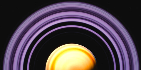 Stunning cosmic view of planet with vibrant rings in deep space
