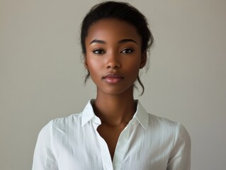 Fashionable Woman in White Shirt