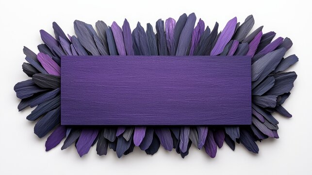 Abstract Purple Leaf Design with Central Blank Space for Text