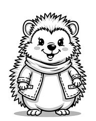  Cozy Winter Hedgehog Wearing Warm Scarf