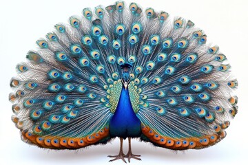 A vibrant peacock displaying its colorful plumage in full display.