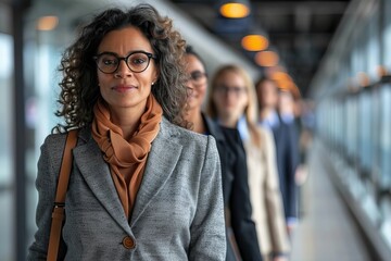 Fototapeta premium A Motivational Image of Diverse Professionals Led by a Strong and Inspiring Leader