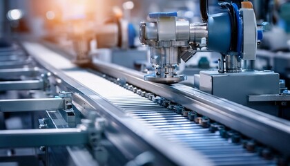 Manufacturing assembly line in operation, representing industrial processes, efficiency, and output.