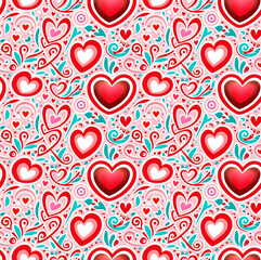 ロマンチックなシームレスパターン, バレンタインデー用, ギフトラッピング, デジタルアート, ウェディングデザイン, カード作成, ファッションプリント, 壁紙デザイン, 装飾アイテム, パーティーデコレーション, テキスタイルパターン.







