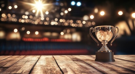 A dazzling trophy on display, signifying accomplishment and victory