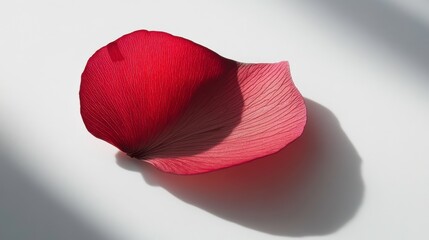 Delicate Red Petal on Light Background