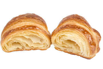 Cross-section of a croissant on a transparent background