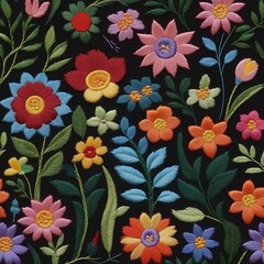 Embroidery flowers illustration 