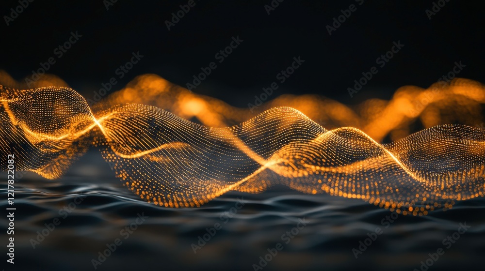 Poster dynamic lines of light on dark background