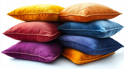 pillow of different colors of paints on a white background