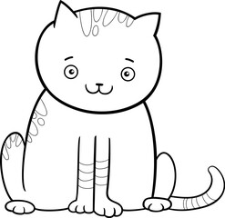 cute cartoon tabby kitten animal character coloring page