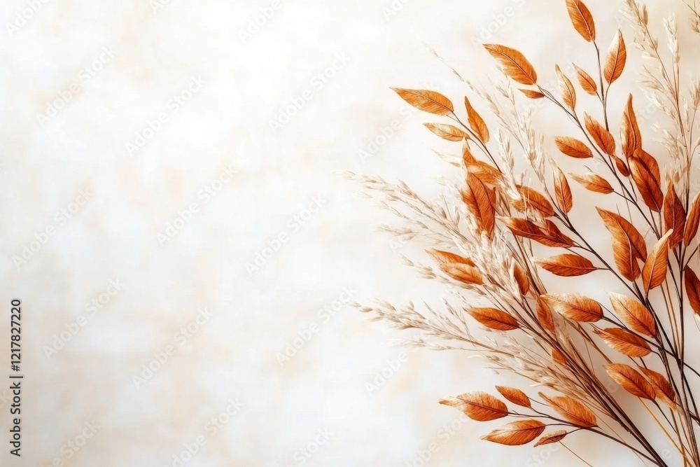 Poster a simple design of a drooping flower, its petals starting to fall, drawn in muted tones against a ne