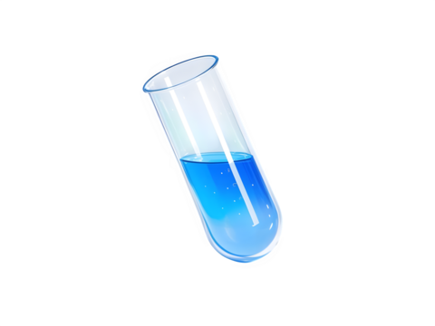 3D icon with blank white background, test tube Minimalist cartoon design