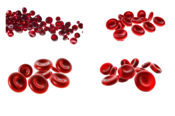 Flowing red blood cells, cut out