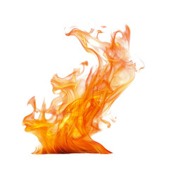 Vibrant flames dancing and swirling with intensity against a pure transparent background during the daytime, fire and flames isolated on transparent background