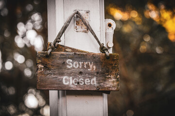 Sorry Closed Sign