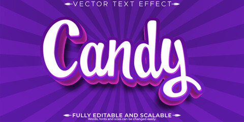 Candy text effect, editable cake and sweet text style