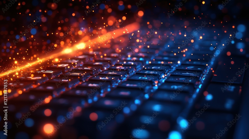 Poster digital keyboard: a symphony of light and data