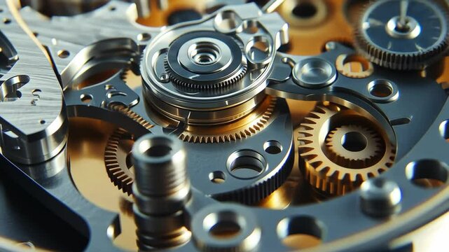 Intricate details of a mechanical watch showcasing gears and precision engineering in vibrant colors and textures