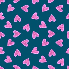 Valentine hearts seamless 14 February love pattern for wrapping paper