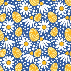 Easter seamless pattern with eggs for wallpaper and fabrics and textiles