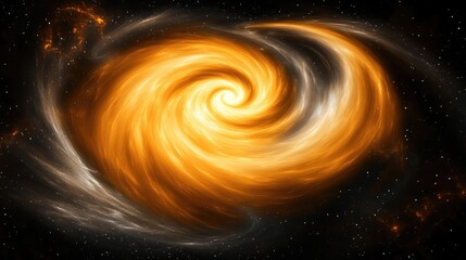 Obraz premium Cosmic Swirl A Glowing Orange Spiral Galaxy in the Night Sky