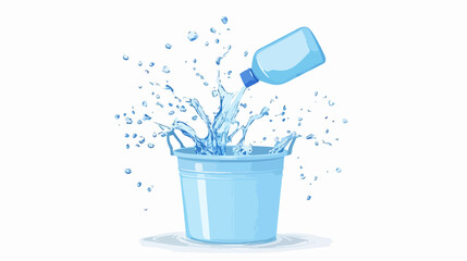 Water Pail Design with Softener Bottle Splashing Wide
