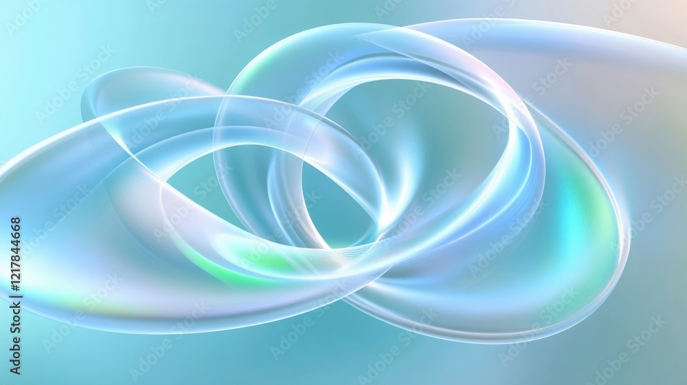 Aufkleber smooth, translucent shapes intertwine and create a dynamic abstract composition, conveying a sense o