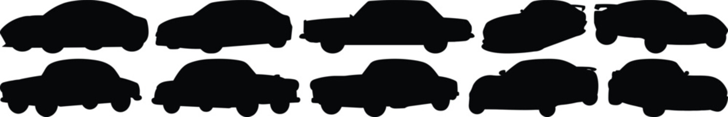 Car silhouette set vector design big pack of vehicle illustration and icon