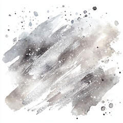 Simple illustration of gray and white watercolor splash texture with artistic strokes.