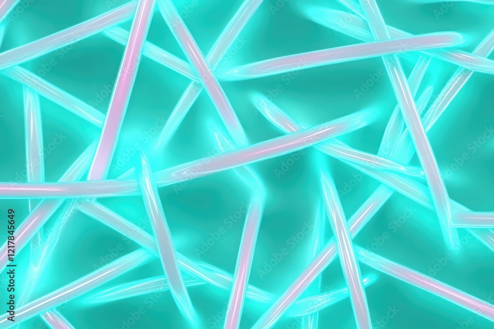 Poster intersecting glowing lines form a complex quantum lattice structure, ideal for futuristic or technol
