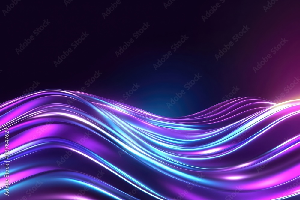 Aufkleber vibrant neon waves creating a dynamic and futuristic background