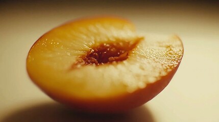   A close-up photo of a slice of fruit with a missing piece