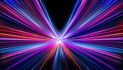 Abstract neon light streaks lines motion background