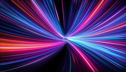 Abstract neon light streaks lines motion background