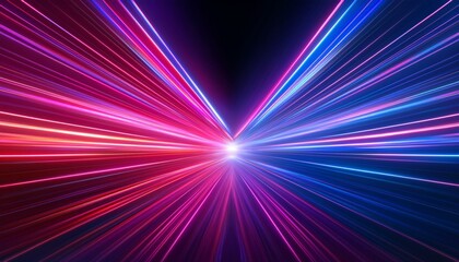 Obraz premium Abstract neon light streaks lines motion background