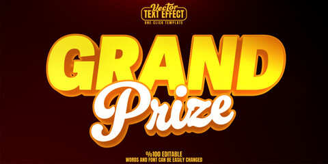Gold editable text effect, customizable prize and opening 3d font style