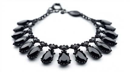 Obraz premium black necklace isolated on white background