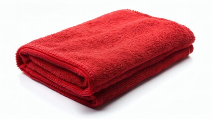 Red Towel on a White Background