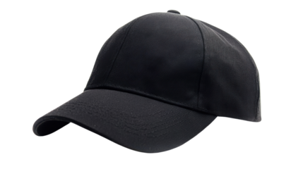 Black Baseball cap on transparent background