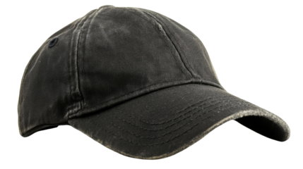 Black Baseball cap on transparent background