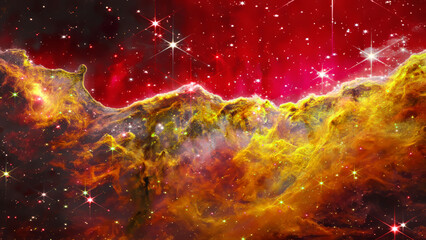 Retouched image. Elements of This Image Furnished by NASA. Artwork. Image depicts a nebula with...