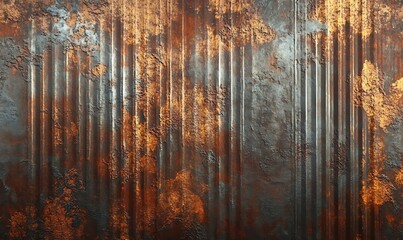 Artistic representation of an old and rusty zinc sheet wall, capturing the vintage style and corrosion pattern of metal in a retro concept,


