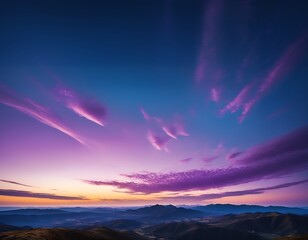 Fototapeta premium Purple clouds scattered across the highland peaks