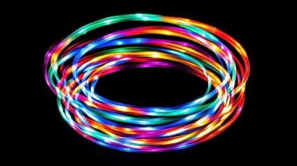 Glowing Light Trails in Dark Background
