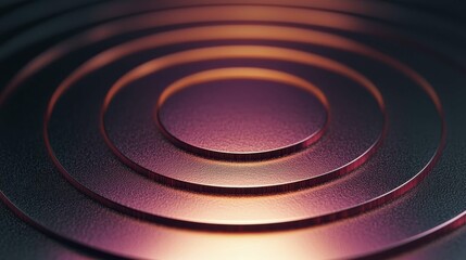 An artistic close-up of concentric circles with a radiant glow, showcasing a luxurious texture that draws the eye. The warm color gradient enhances its elegance.