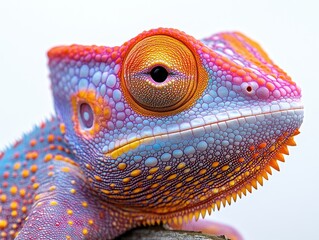 Fototapeta premium A vibrant close-up of a colorful lizard showcasing intricate patterns.